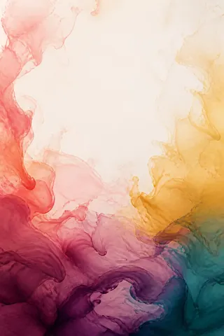 Swirls of pink, gold and teal ink